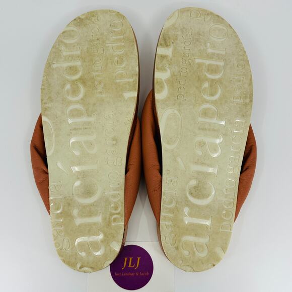 Pedro Garcia Women's Anita Rosette Stucco Leather Thong Sandals Size 38.5/8.5 US - Picture 12 of 14